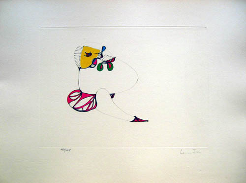 Leonor Fini - Le Temps de la Mue - Plate 18 - Ma fortune je l'ai trouvee... - 1975 color etching